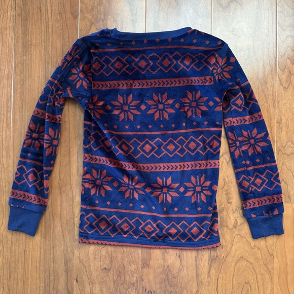 ❄️Carter’s Size 4T Cozy Velour Fair Isle Pajama Set - Winter Snowflakes - EUC - Picture 4 of 9